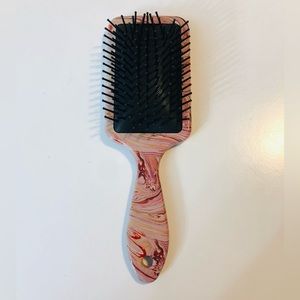 NWT Pink Marbled Rectangle Paddle Brush